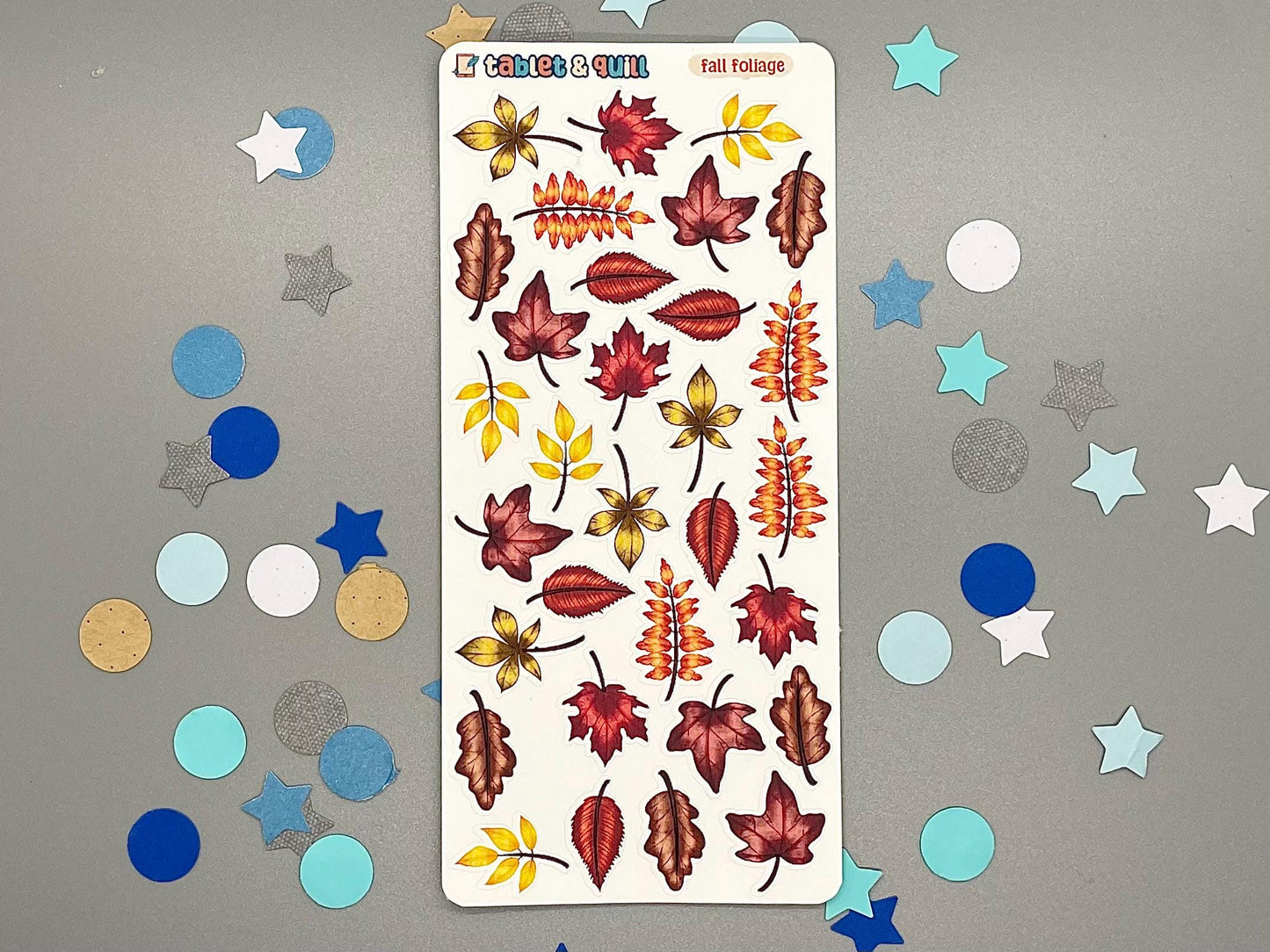 Autumn Leaves Themed Fall Foliage Color Sticker Sheet