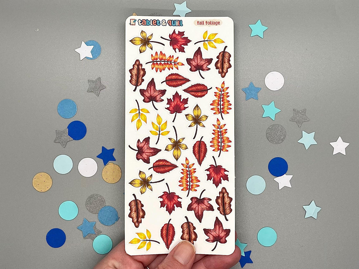 Autumn Leaves Themed Fall Foliage Color Sticker Sheet