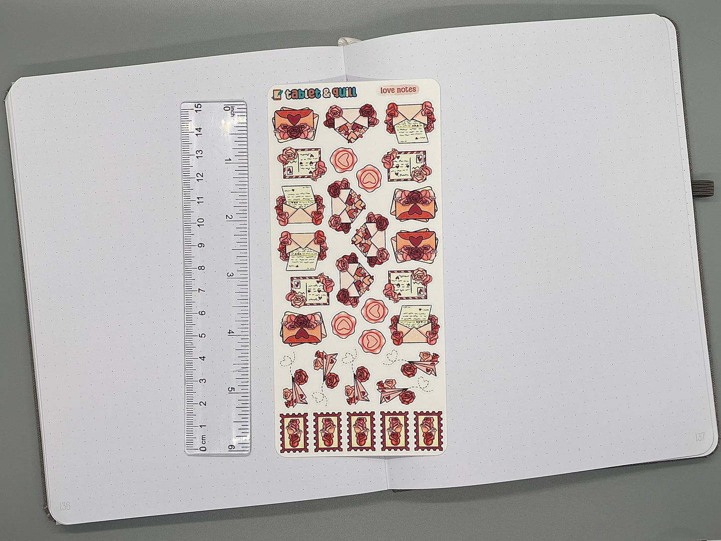 Valentine Themed Love Notes Color Sticker Sheet