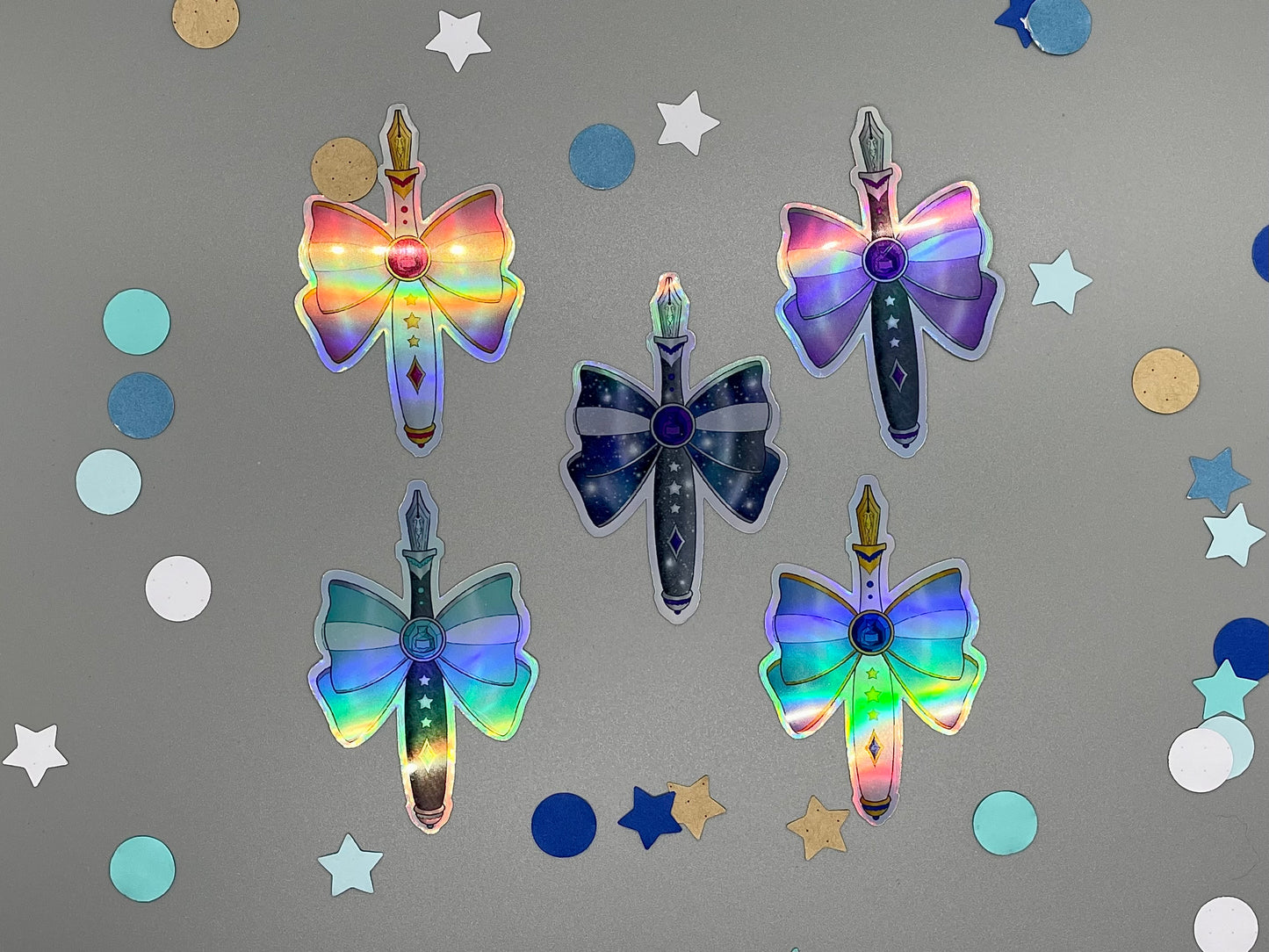 Glossy Holographic Magical Girl Fountain Pen Sticker