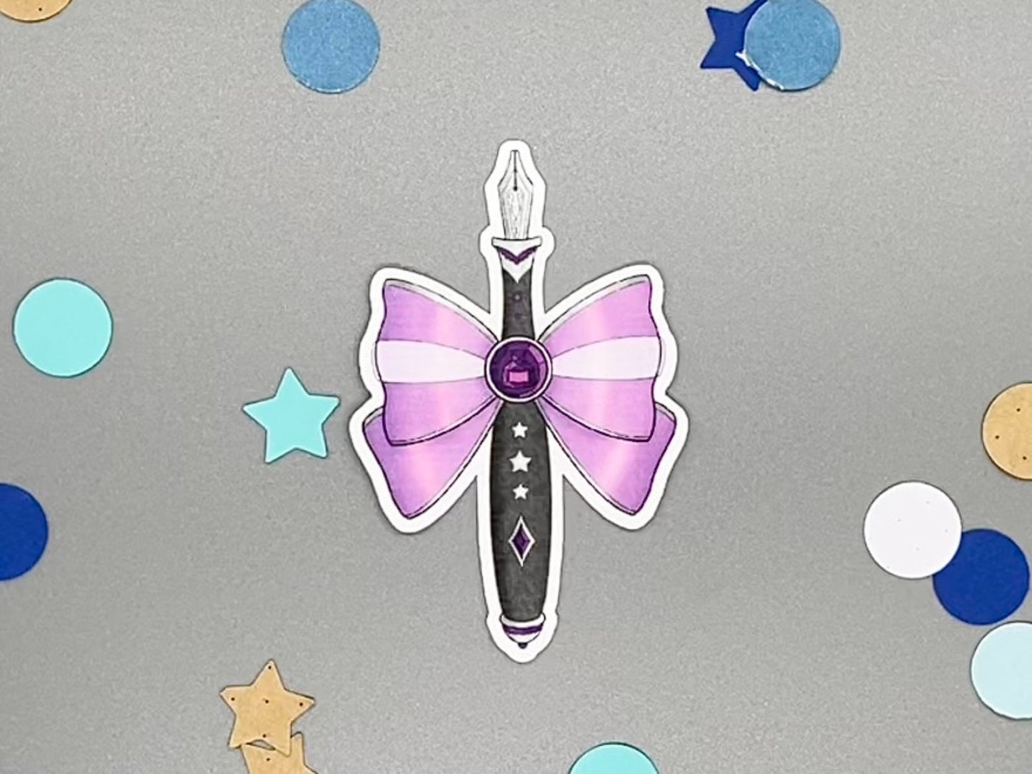 Matte Vinyl Magical Girl Fountain Pen Sticker