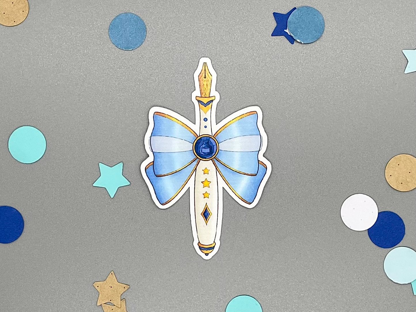 Matte Vinyl Magical Girl Fountain Pen Sticker