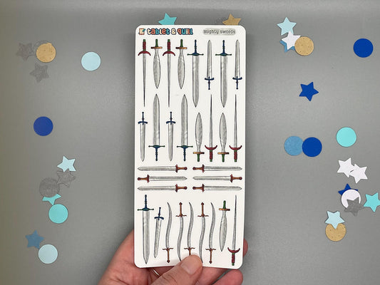 Sword Themed Mighty Swords Color Sticker Sheet