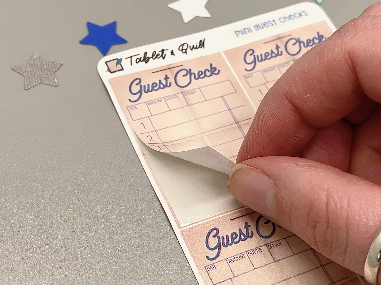 Retro Mini Guest Check Sticker Sheet