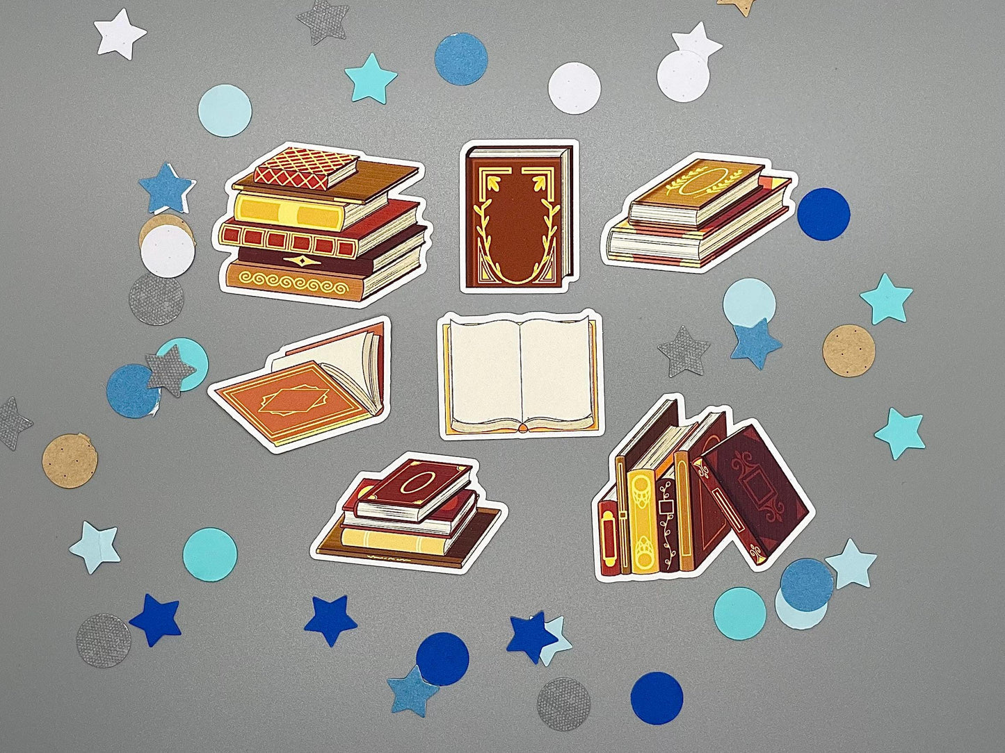 Book Themed Page Turners Sticker Flakes Die Cut Set