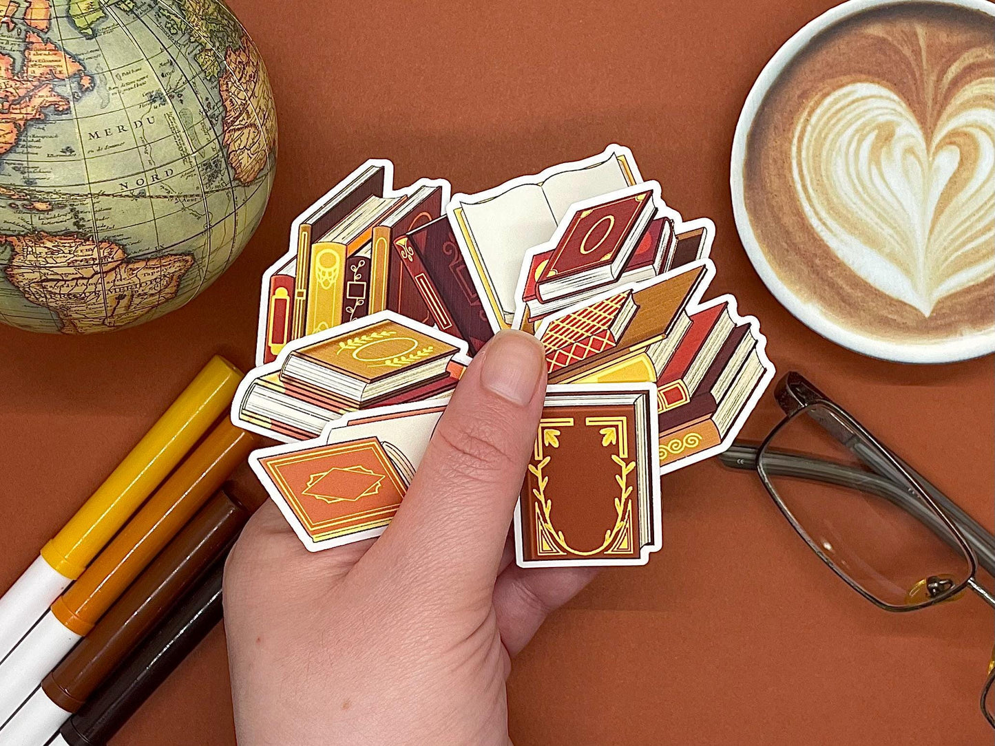 Book Themed Page Turners Sticker Flakes Die Cut Set