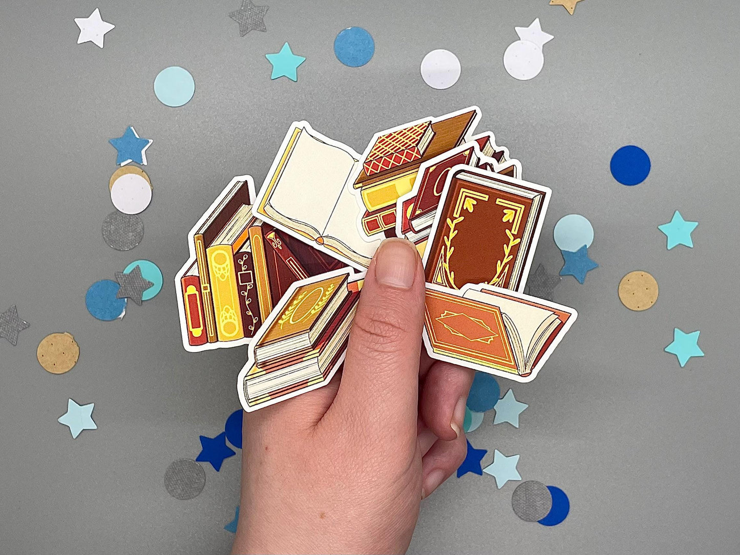 Book Themed Page Turners Sticker Flakes Die Cut Set