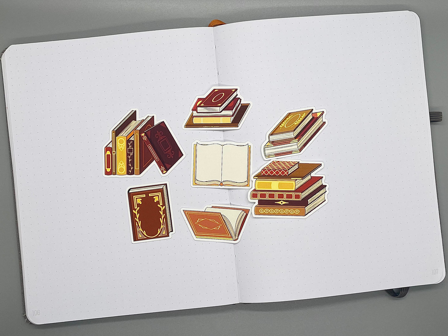 Book Themed Page Turners Sticker Flakes Die Cut Set