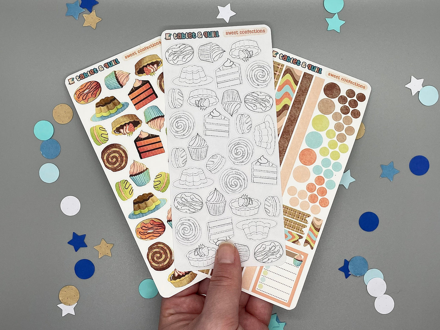 Desserts Themed Sweet Confections Color Sticker Sheet