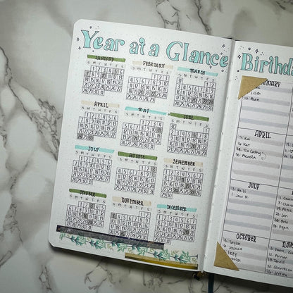 2025 Mini Calendar Stickers Sheet