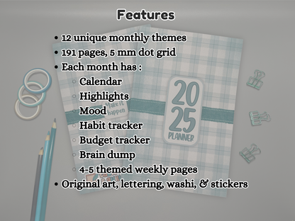 2025 Premade Bullet Planner Dot Journal