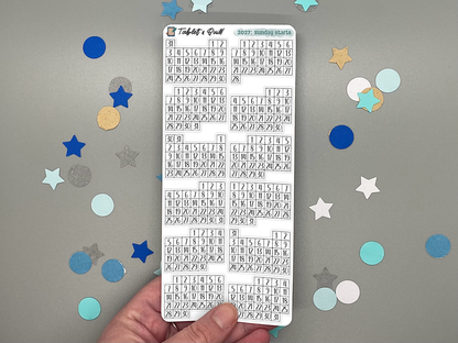 2027 Mini Calendar Stickers Sheet