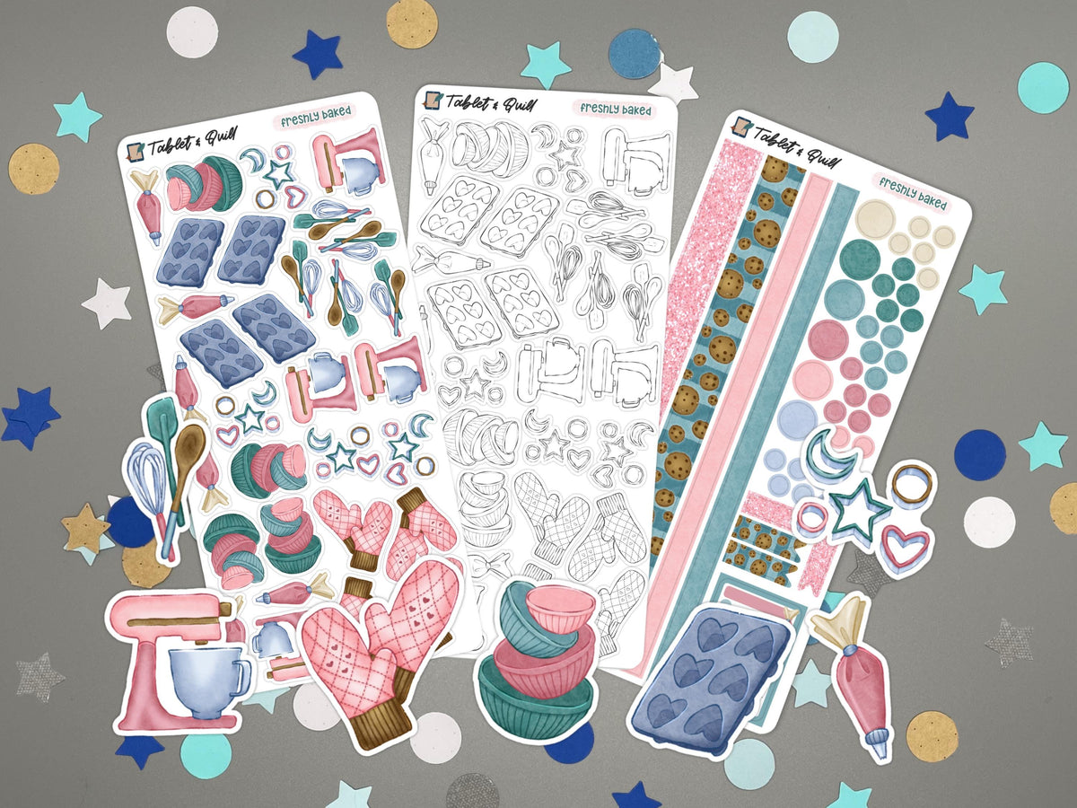 Pastel Baking Themed Color Stickers for Planners, Bullet Journals, Bakers