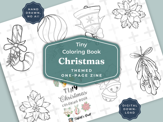 Tiny Christmas Coloring Book (Printable One Page Zine)