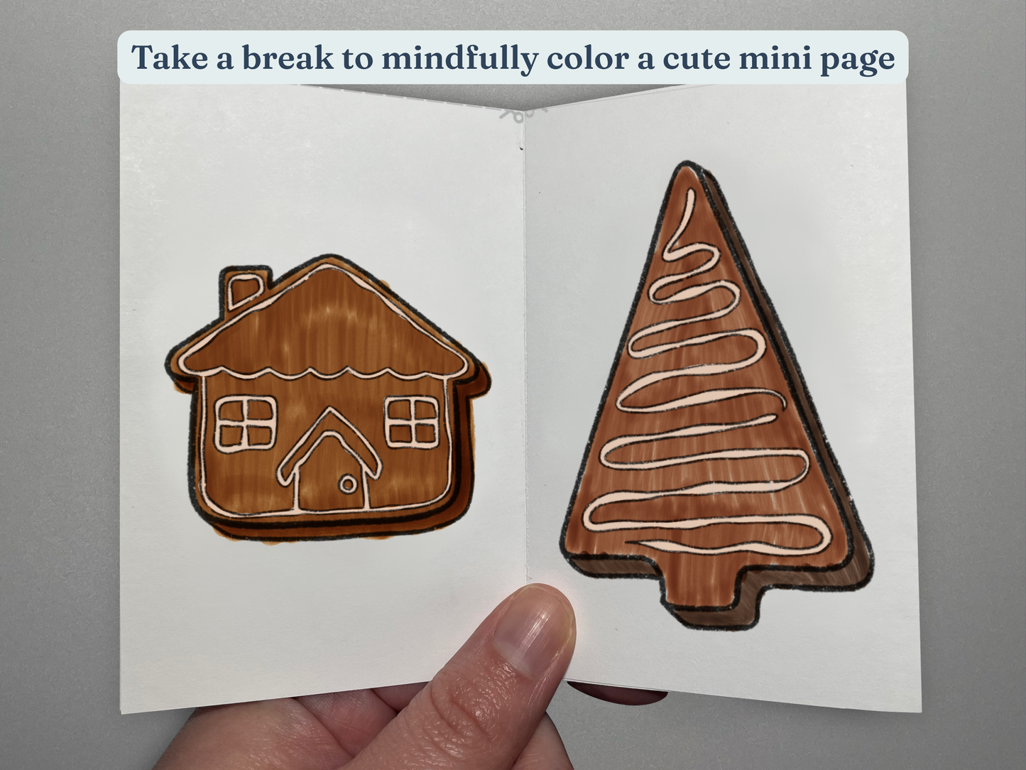 Tiny Gingerbread Cookies Coloring Book (Printable One Page Zine)