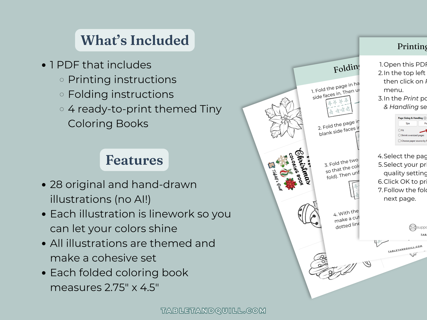 Printable Tiny Winter Coloring Books Bundle