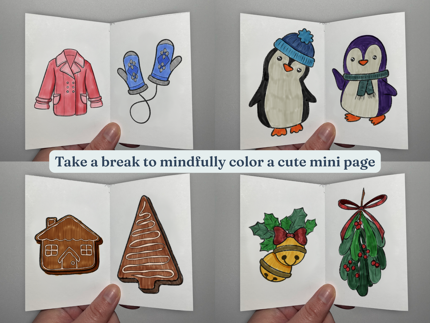 Printable Tiny Winter Coloring Books Bundle