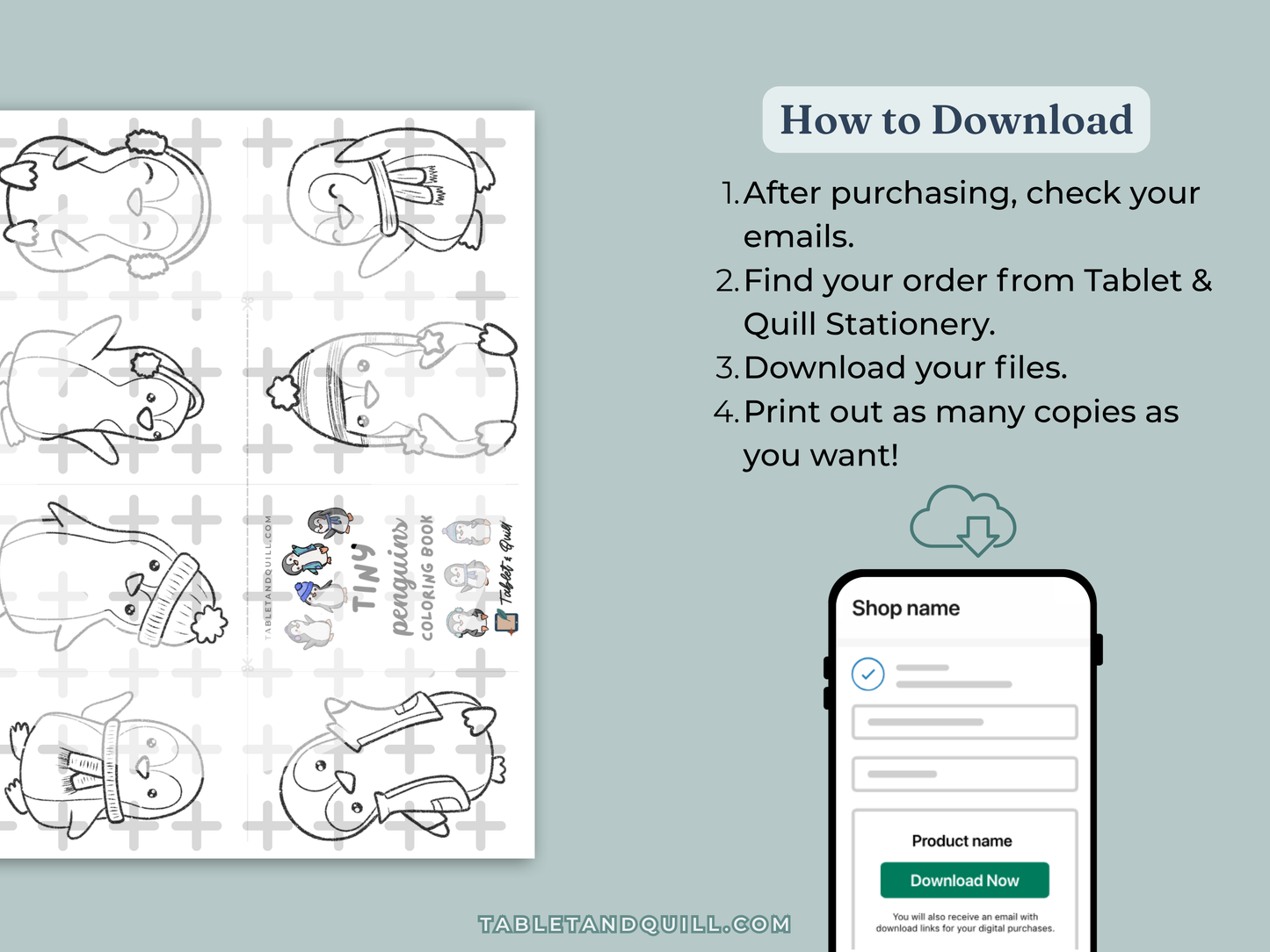 Printable Tiny Winter Coloring Books Bundle