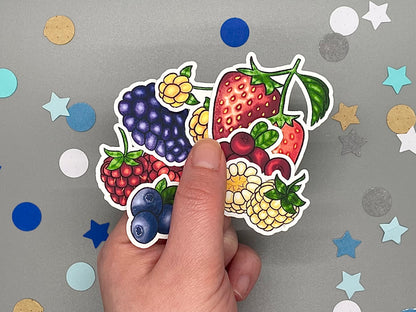 Berry Themed Berry Patch Die Cut Sticker Flakes