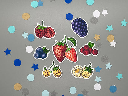 Berry Themed Berry Patch Die Cut Sticker Flakes