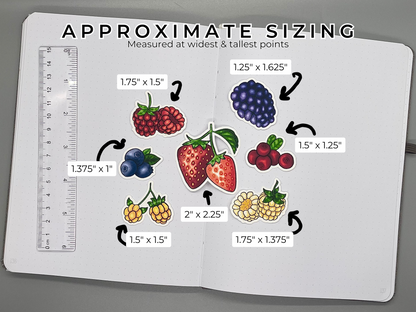 Berry Themed Berry Patch Die Cut Sticker Flakes