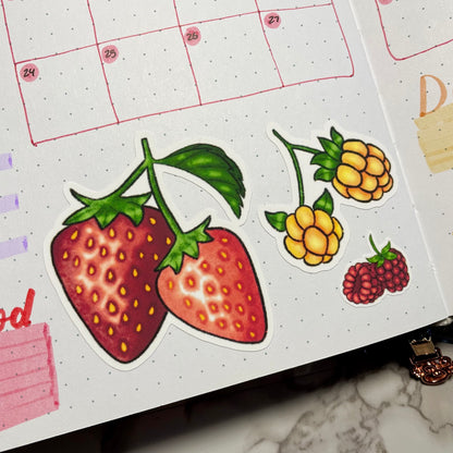 Berry Themed Berry Patch Die Cut Sticker Flakes