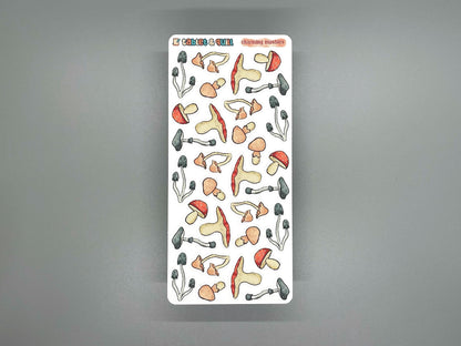 Mushroom Themed Charming Mushies Color Sticker Sheet