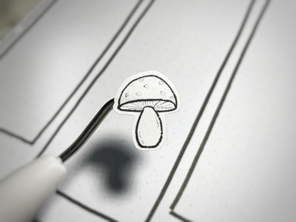 Mushroom Themed Charming Mushies DIY Color Black & White Sticker Sheet