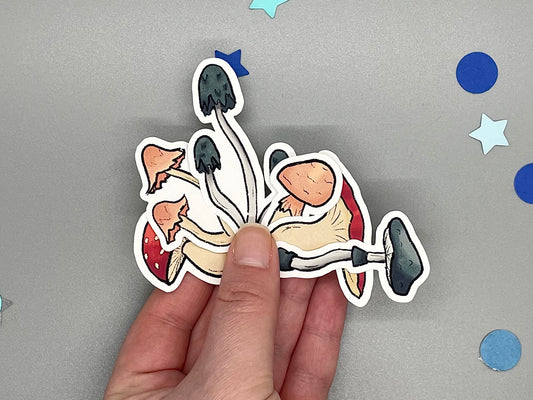 Mushroom Themed Charming Mushies Sticker Flakes Die Cut Set