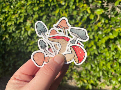 Mushroom Themed Charming Mushies Sticker Flakes Die Cut Set