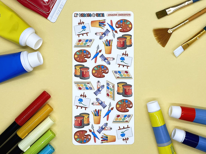 Art Themed Creative Endeavors Color Sticker Sheet