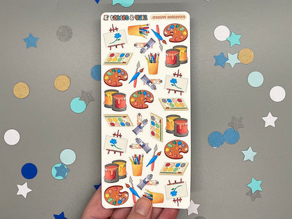Art Themed Creative Endeavors Color Sticker Sheet