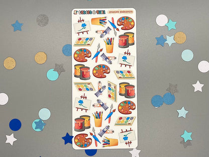 Art Themed Creative Endeavors Color Sticker Sheet