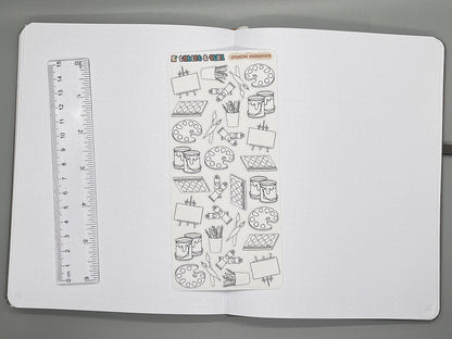 Art Themed Creative Endeavors DIY Color Black & White Sticker Sheet