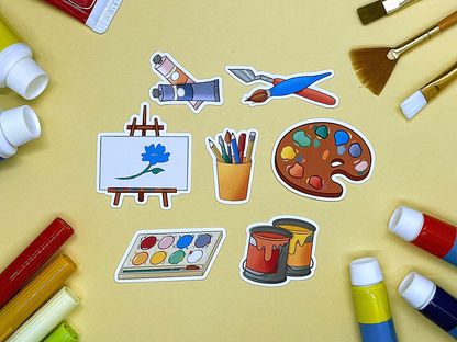 Art Themed Creative Endeavors Die Cut Sticker Flakes