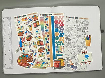 Art Themed Creative Endeavors Color Sticker Sheet