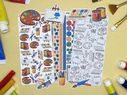 Art Themed Creative Endeavors Color Sticker Sheet