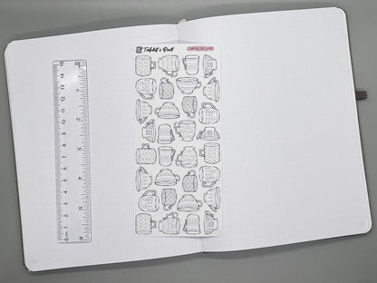 Valentine Themed Cupful of Love Black & White DIY Color Sticker Sheet