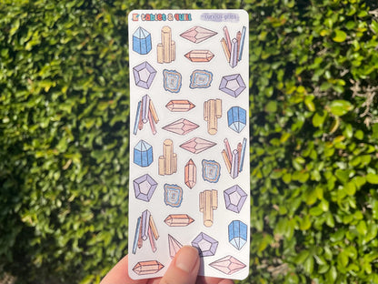 Crystal Themed Curious Gems Color Sticker Sheet