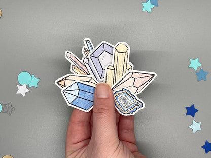 Crystal Themed Curious Gems Sticker Flakes Die Cut Set