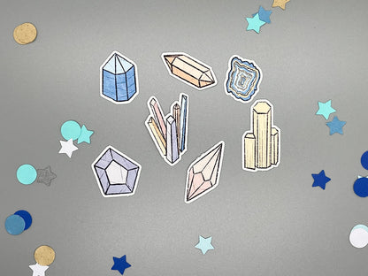 Crystal Themed Curious Gems Sticker Flakes Die Cut Set