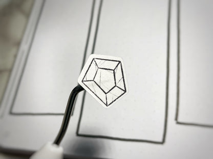 Crystal Themed Curious Gems DIY Color Black & White Sticker Sheet