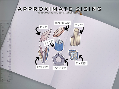 Crystal Themed Curious Gems Sticker Flakes Die Cut Set