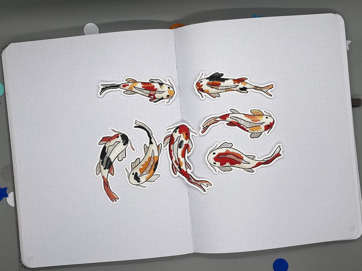 Dappled Koi, Koi Themed Sticker Flakes Die Cut Set