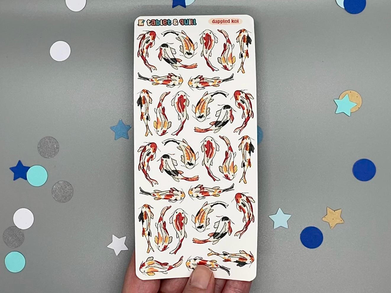 Dappled Koi, Koi Themed Color Sticker Sheet