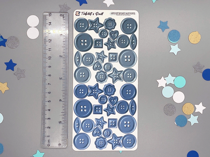 Realistic Decorative Buttons Sticker Sheet
