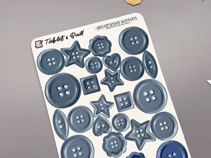 Realistic Decorative Buttons Sticker Sheet