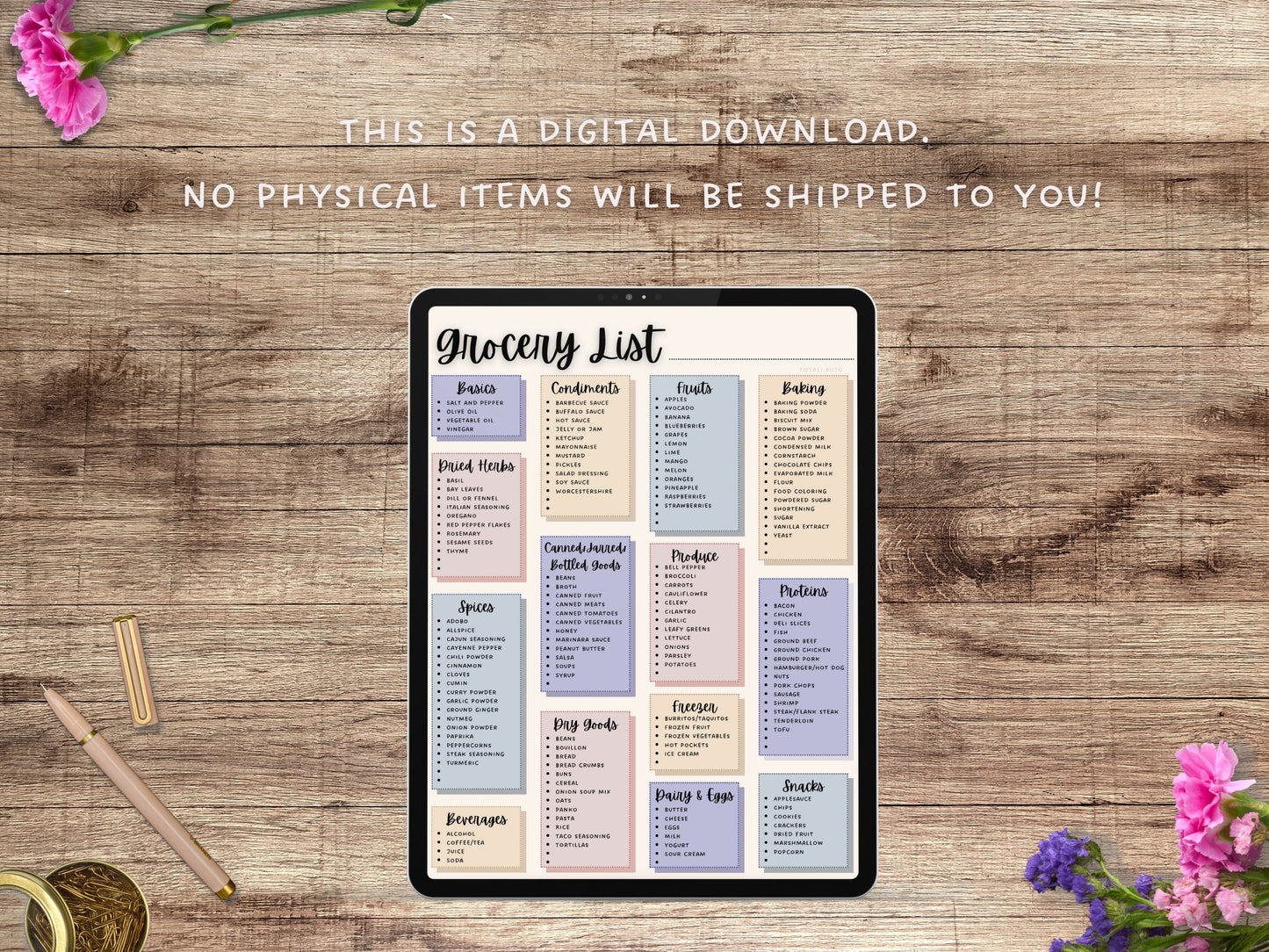Pastel Meal Plan Food Log Printable Pages