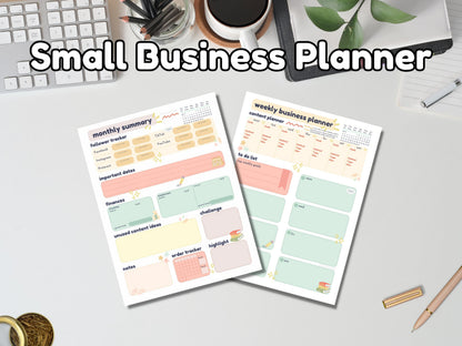 Pastel Small Business Planner Printable Pages