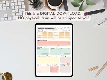 Pastel Small Business Planner Printable Pages